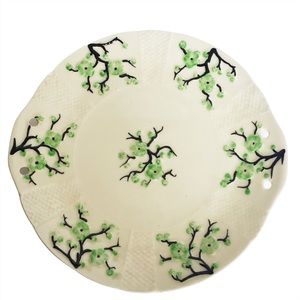 Vintage Moriyama Green Cherry Blossom Serving Platter